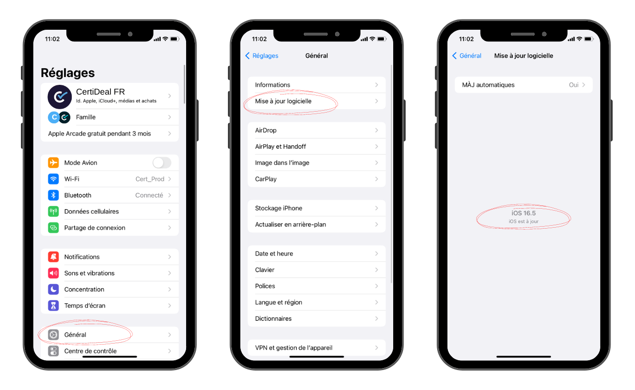 vue écran- télécharger mise à jour iPhone
